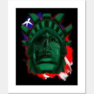 Statue of Liberty skull Posters and Art